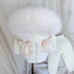 Pre-Order | Limited Stock | Signature Faux Furhood Double Bow Two-Piece Set | EB-C-02 | Cream - Image 6