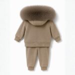 Pre-Order | Limited Stock | Signature Faux Furhood Double Bow Two-Piece Set | EB-C-03| Irish Cream - Image 2