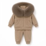 Pre-Order | Limited Stock | Signature Faux Furhood Double Bow Two-Piece Set | EB-C-03| Irish Cream
