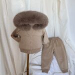 Pre-Order | Limited Stock | Signature Faux Furhood Double Bow Two-Piece Set | EB-C-03| Irish Cream - Image 3