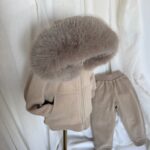 Pre-Order | Limited Stock | Signature Faux Furhood Double Bow Two-Piece Set | EB-C-03| Irish Cream - Image 6