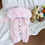 Pre-Order | Limited Stock | EvaBella Signature Faux Fur Knitted Pramsuit | EB-KW-01 | Baby Pink - Image 2