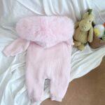 Pre-Order | Limited Stock | EvaBella Signature Faux Fur Knitted Pramsuit | EB-KW-01 | Baby Pink - Image 4