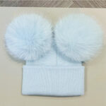 EvaBella Signature Snowsuit & Double Pom-Pom Hat Set|EB-9803SET|Baby Blue - Image 6