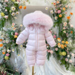 EvaBella Signature Snowsuit & Double Pom-Pom Hat Set |EB-9803SET | Baby Pink - Image 3