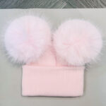 EvaBella Signature Snowsuit & Double Pom-Pom Hat Set |EB-9803SET | Baby Pink - Image 6