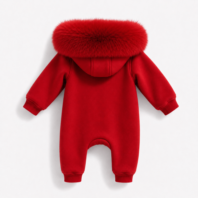Pre-Order | Limited Stock | EvaBella Signature Faux Fur Hood All-in-One | EB-C-01 | Signature Red | Due 3rd Week of September - Image 2