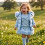 Pre-Order | Limited Stock | EvaBella Signature Bow & Faux Fur Skirt Set |EB-C-05 Baby Blue - Image 2