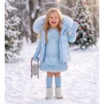 Pre-Order | Limited Stock | EvaBella Signature Bow & Faux Fur Skirt Set |EB-C-05 Baby Blue - Image 3