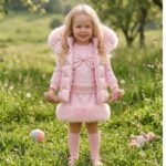 Pre-Order | Limited Stock | EvaBella Signature Bow & Faux Fur Skirt Set |EB-C-05 Baby Pink - Image 4