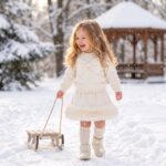 Pre-Order | Limited Stock | EvaBella Signature Bow & Faux Fur Skirt Set |EB-C-05 Cream - Image 2
