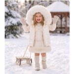 Pre-Order | Limited Stock | EvaBella Signature Bow & Faux Fur Skirt Set |EB-C-05 Cream - Image 3